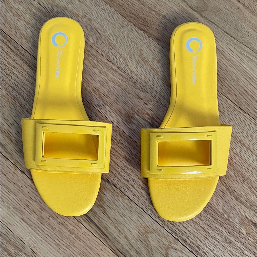 Sunshine Yellow Slide Sandals